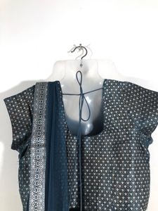 Blue Printed Lehenga Choli Set (Women’s)