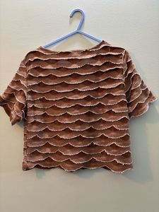 Textured Ruffle Crop Top