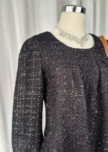 Chic Black Tweed Dress