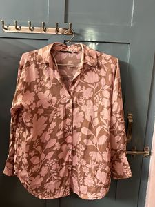 WestSide Partywear Blouse Shirt Brown And Pink