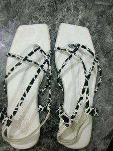 Animal Print Strappy Square Toe Sandals