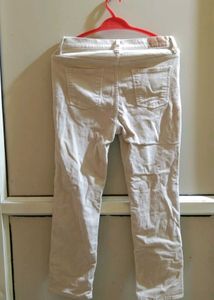 straight cream Pants