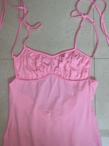 🎀 ✨ Newme Pink Tie Strap backless Dress