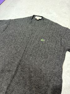 Lacoste Grey Cable Knit Sweater