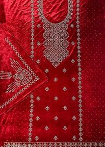 Elegant Embroidered Velvet Salwar Suit