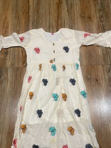 Butterfly Print White Dress
