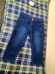 Brown Butterfly &amp; 1/4 Denim Jeans