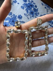 Statement Crystal Square Earrings