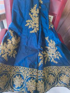 Blue &amp; Gold Lehenga Choli