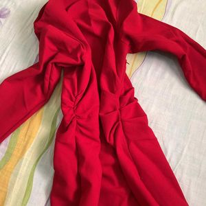 zara red dress
