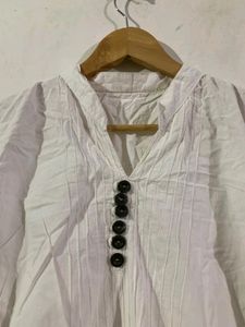 White Daily Cotton Kurta (Women)