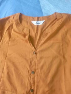 Zima Leto Women Mustard Shirt Dress