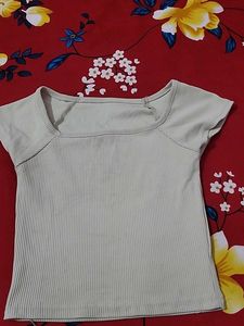 Ribbed Square Neck Top