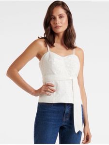 Forever New Mimi EmbroideredLinen Bustier