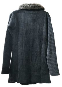 Elegant Gray Coat with Faux Fur_New_For Slim Girls