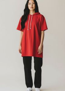 Red Short Sleeve Hoodie