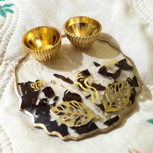 Resin Pooja Shubh Labh Ganesh Ji Thali