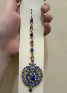 Blue &amp; Gold Maang Tikka