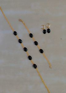 Elegant Black Stone Jewelry Set