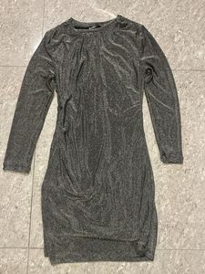 Sparkly Silver Mini Dress