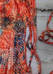 lulu &amp; sky Snakeskin Print Halter neck