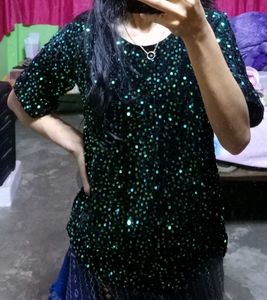 Green Sequin Top