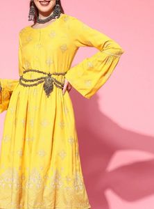 Yellow Printed Maxi Dress