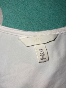 White Square Neck Top