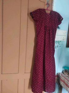 Maroon Polka Dot Nightie