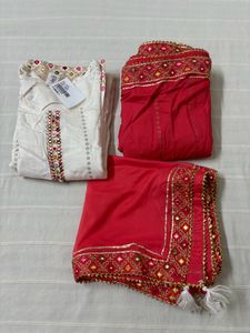 🆕3pc Cotton Sharara Suit Set With Dupatta