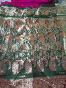 Pink &amp; Green Saree
