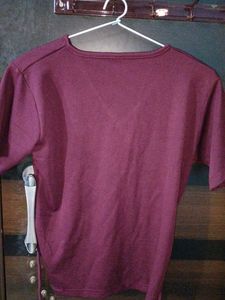 Burgundy Wrap Top - Size L