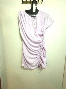 Lilac Ruched Mini Dress