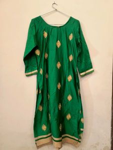 Elegant Green And Golden Suit