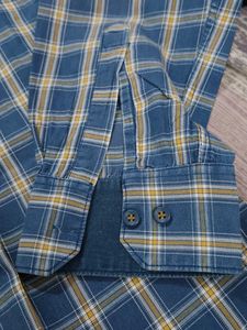 Blue Plaid Button-Down Shirt