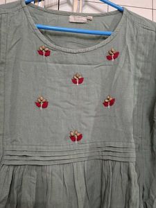 Green Embroidered Dress