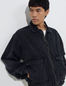 Westside Charcol Relaxed Fit Denim Jacket