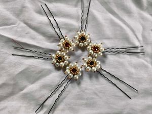 Pearl & Gem Hair Pins (Set of 6)