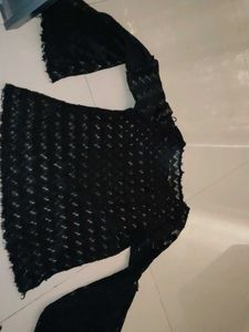 Black Bell Sleeve Top