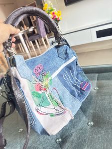 Denim Patchwork Handbag
