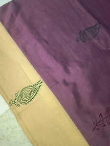 Cotton Belnd Saree with Block Prints