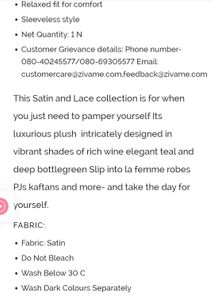 Ziwame Artsy Leaves Women Nightsuit Set M