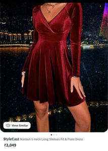 Velvet Mini Dress - Long Sleeve