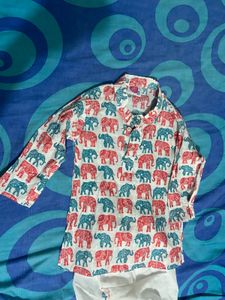 Elephant Print Dhoti + Kurta