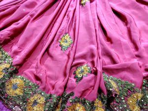 Brick Red Saree with Embroidered Border