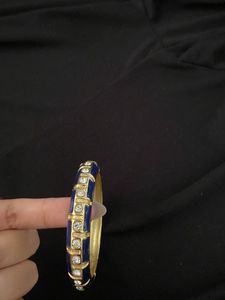 Blue &amp; Gold Bangle Bracelet