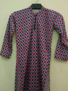 Checkered Print Kurta
