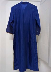 Blue Kurti With Gold Work