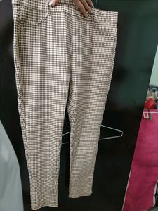 Stretchy Cotton Checked Pants(Jogger)
