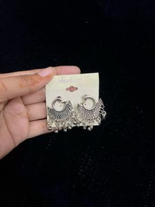 4 Pairs Of Silver Oxidised Earrings